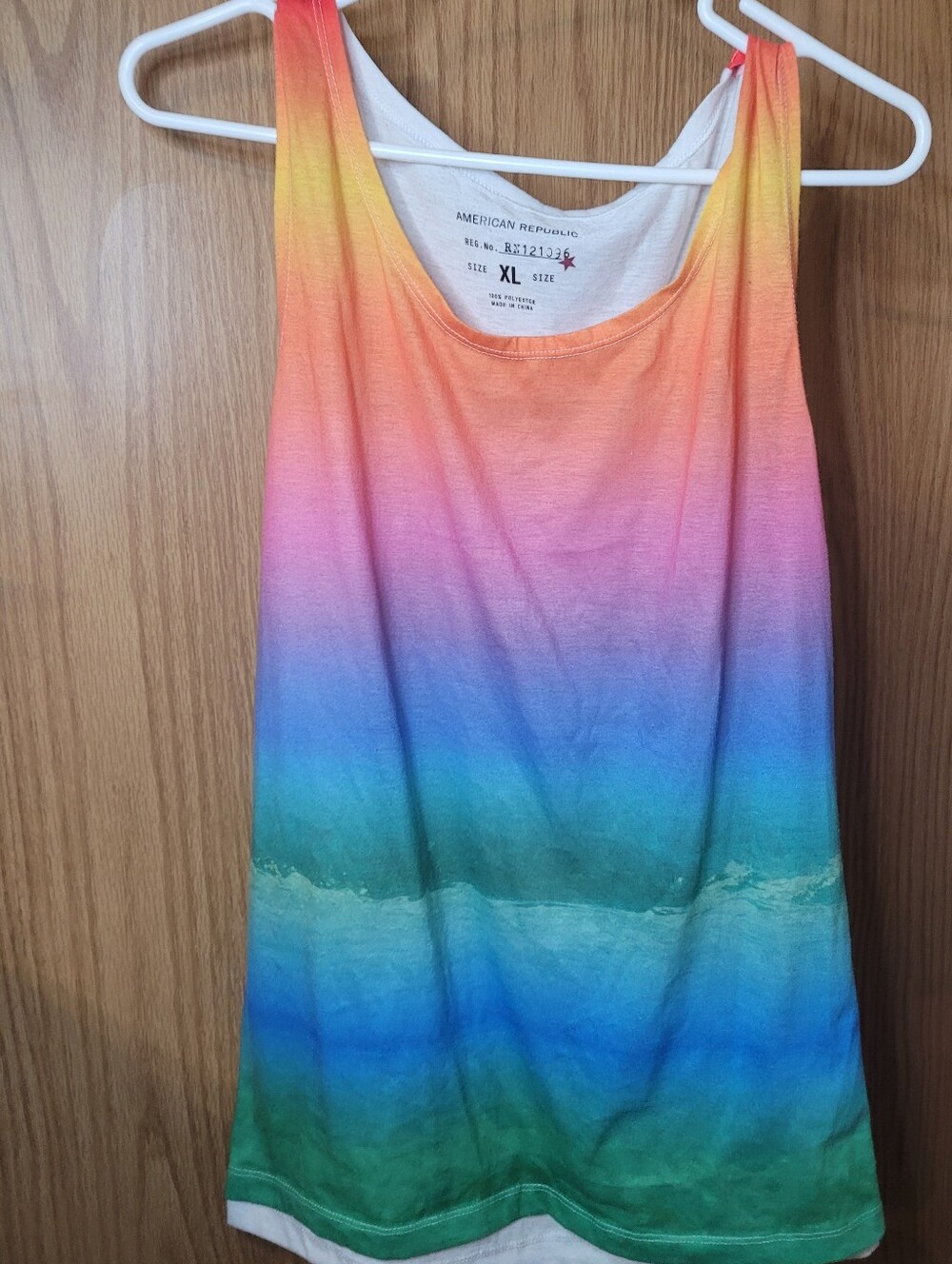 American Republic XL Rainbow Ombre Tank Top